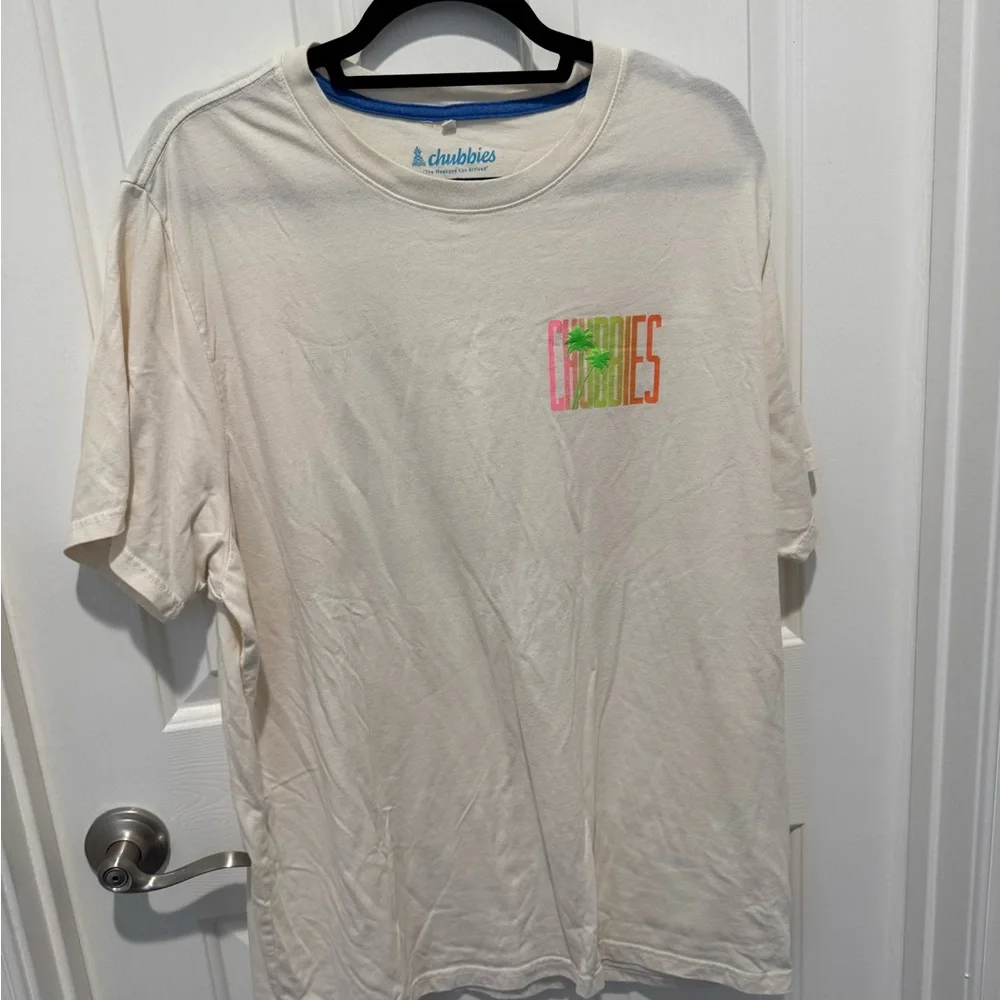 Chubbies Cream Neon Graphic Palm Tree T-Shirt Size XXL - Picture 1 of 11